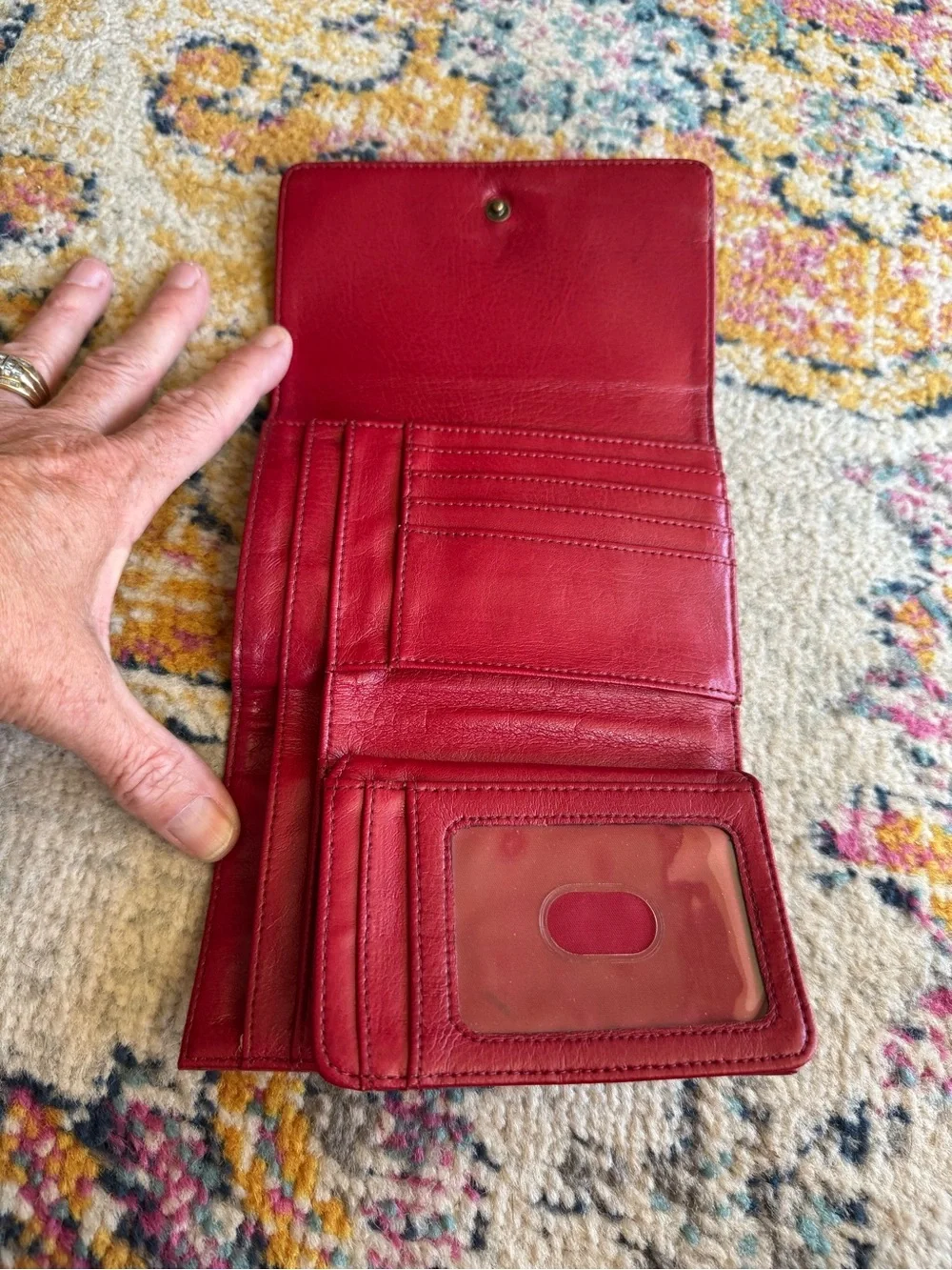 Relic Women’s Trifold Wallet in Burnt Red Leather